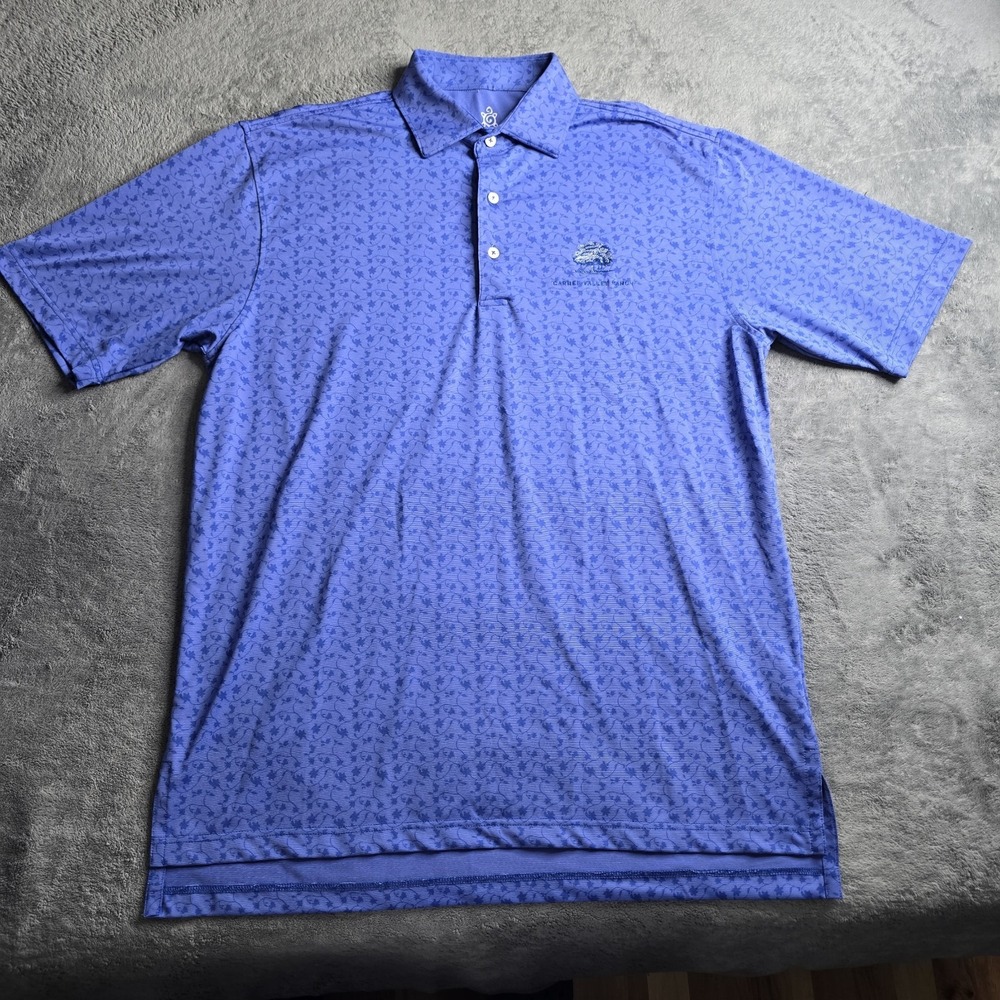 Turtleson Polo Shirt Mens Medium Purple Floral S/S Golf Tour Performance Stretch